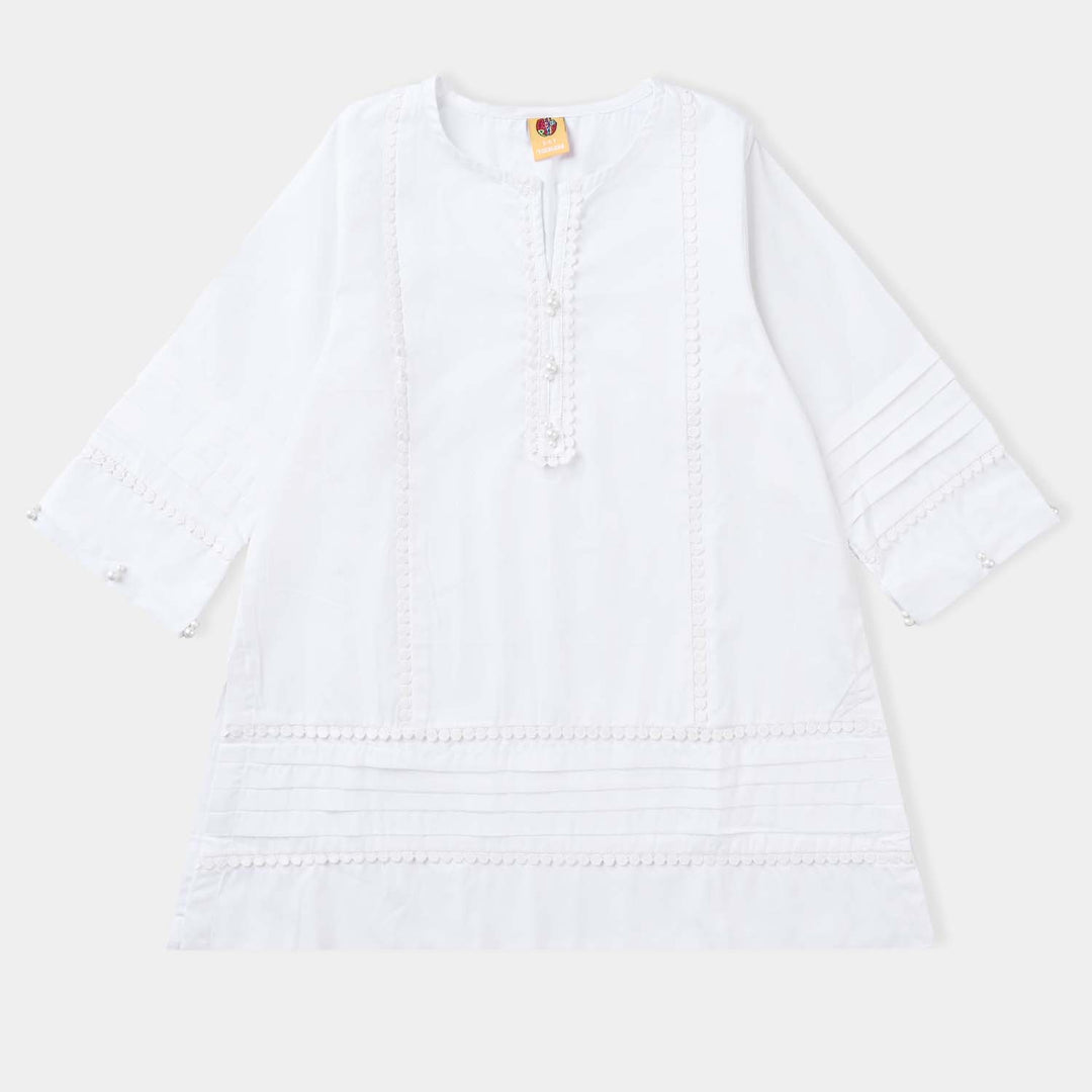 Girls 2Pcs White Pearl Suit