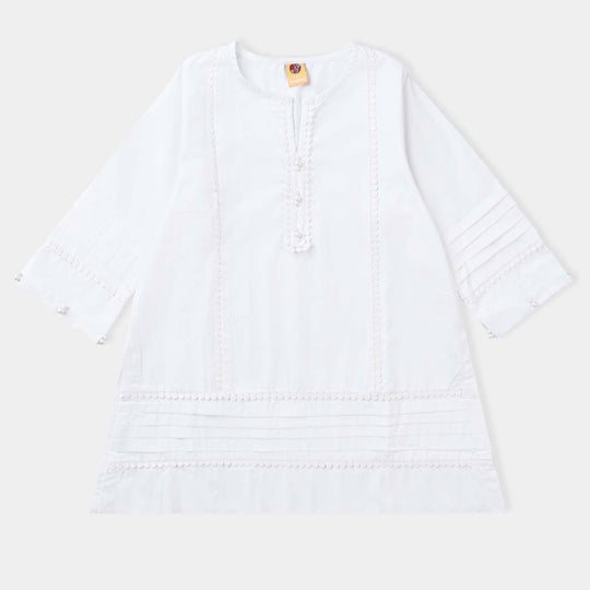 Girls 2Pcs White Pearl Suit