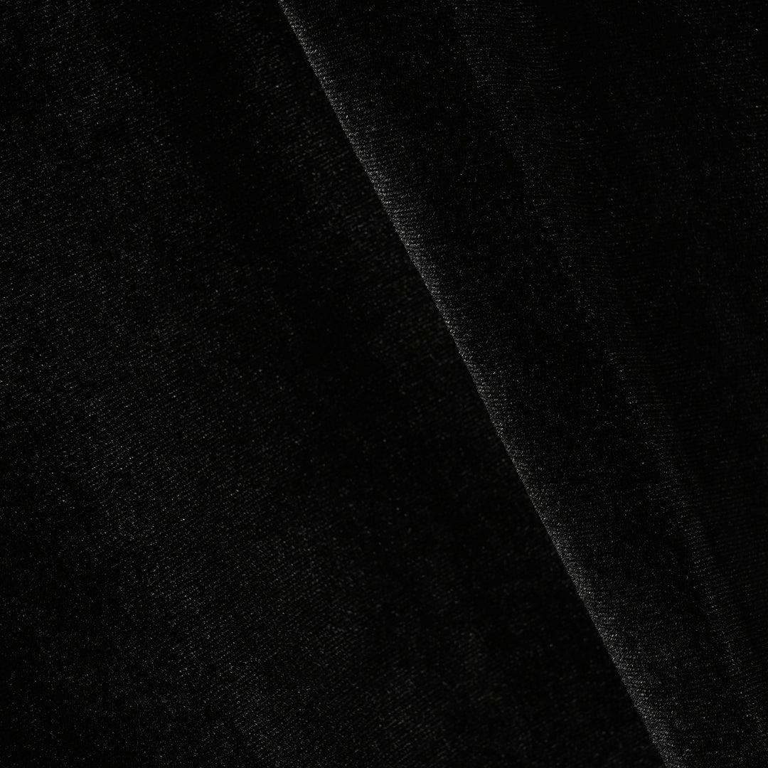 Girls Velvet Casual Top Shimmer - BLACK