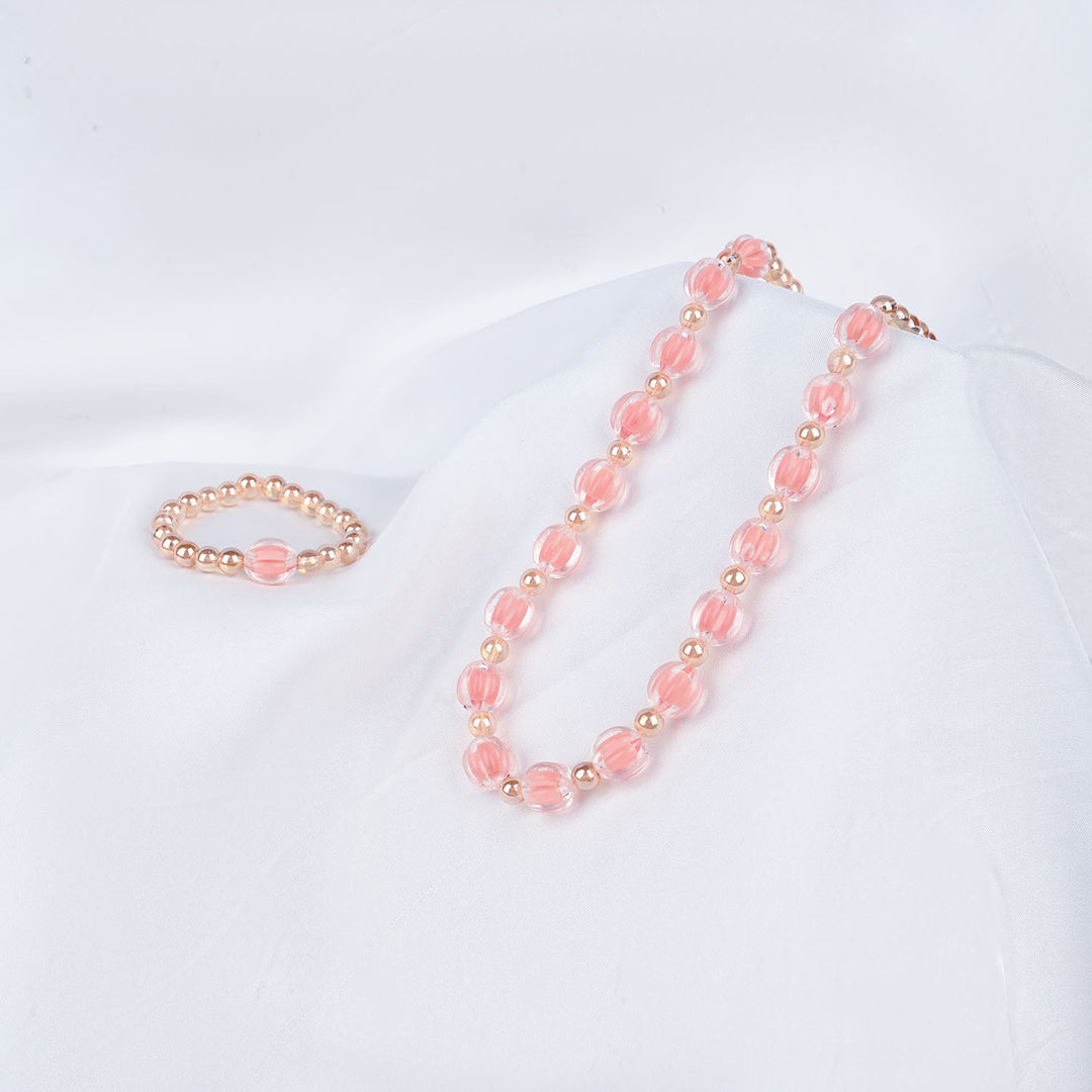 GIRLS ELEGANT BEADED NECKLACE & BRACELET