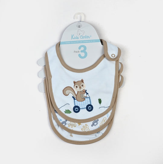 Pack Of 3 Baby Cotton Interlock Bibs Set-MIX