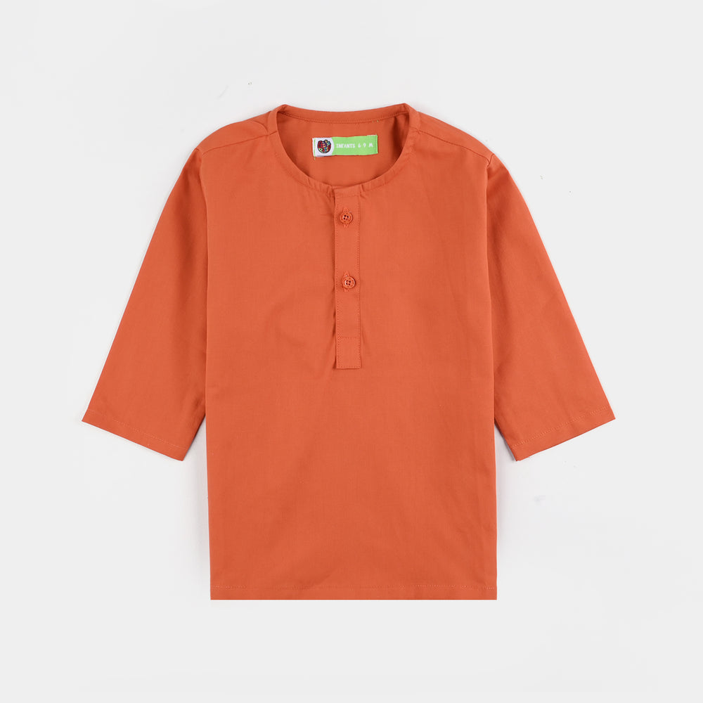 Infant Boys Cotton Poplin 2-Piece Suit - Brown