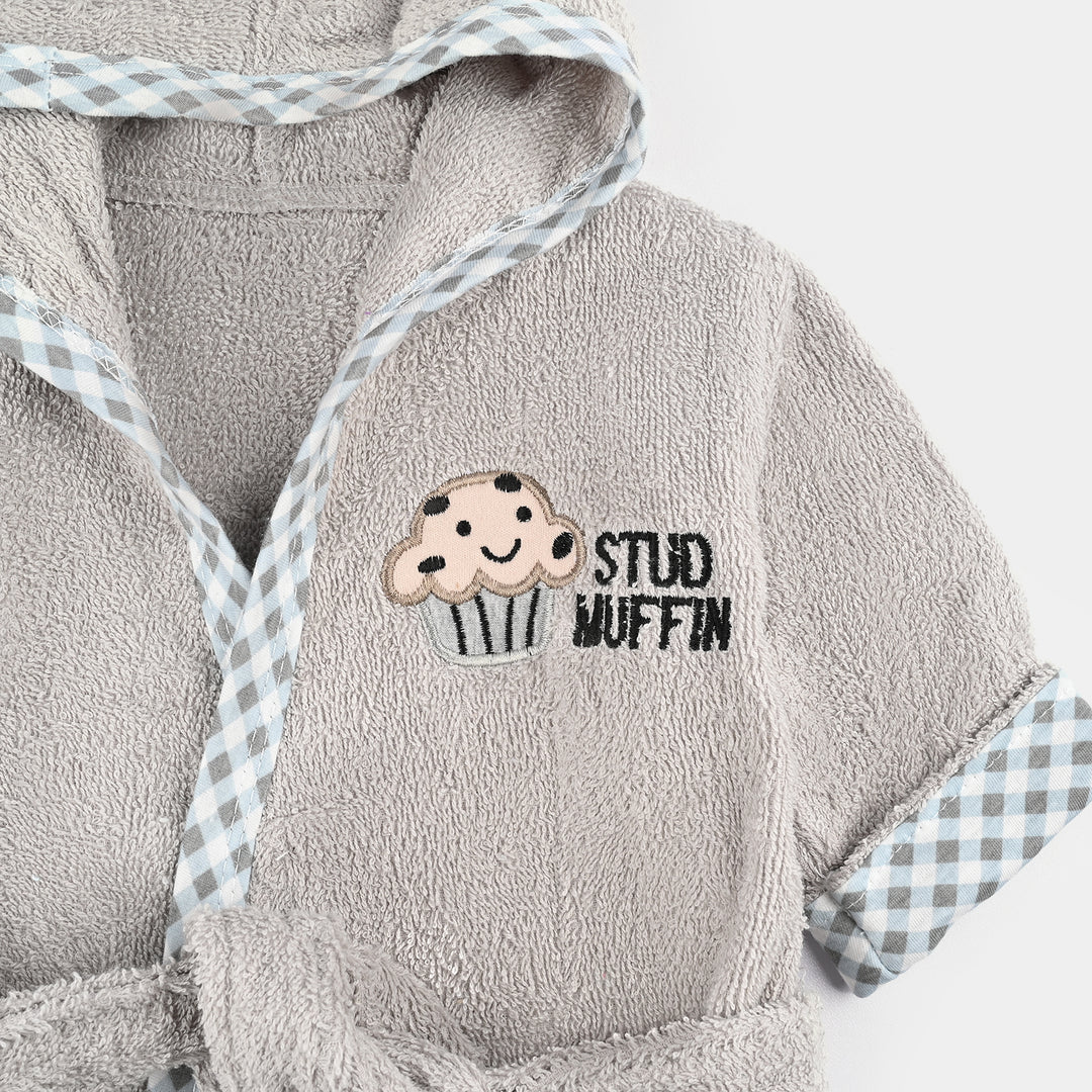 HOODED BABY BATH GOWN/BATH ROBE | 9-24M