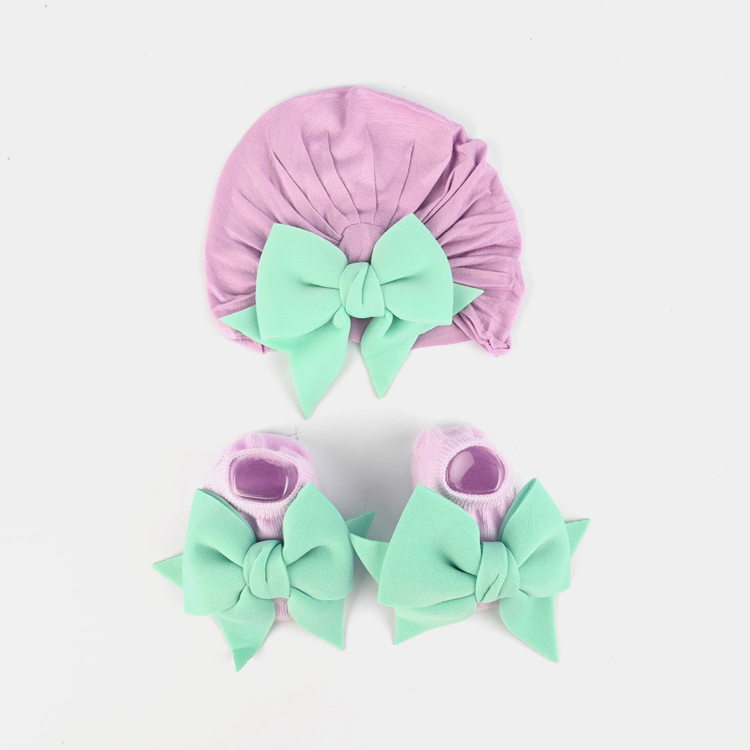 Cap w/Shoes Purple 6M+