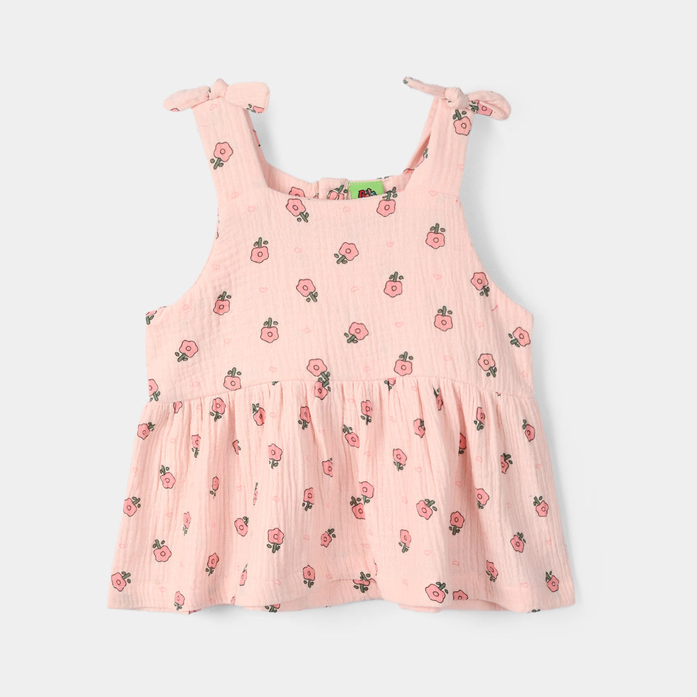 Infant Girls Gauze 2-Piece Suit (Floral Mist) - Pink