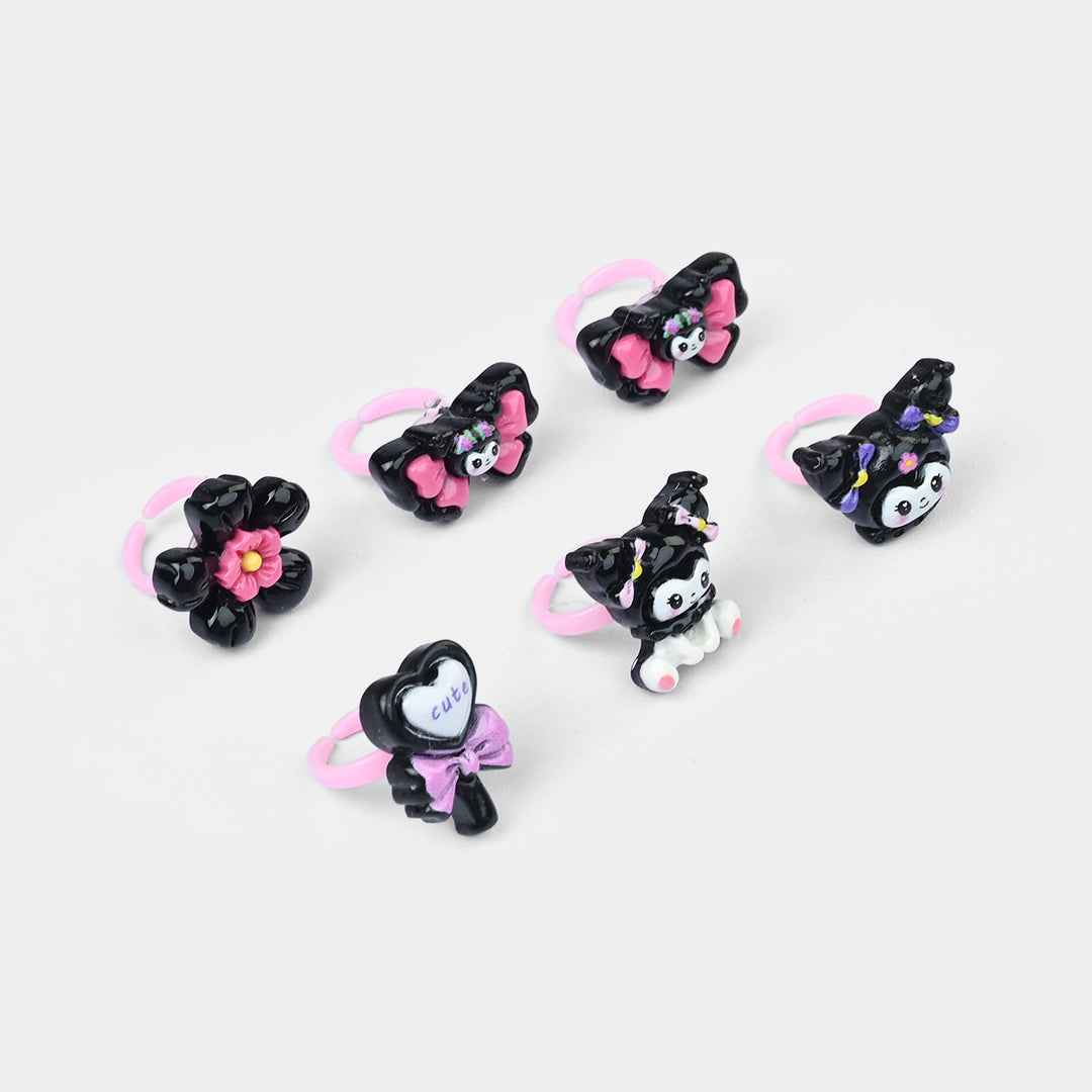 Cute Colorful Girls Ring Set | Pack of 6