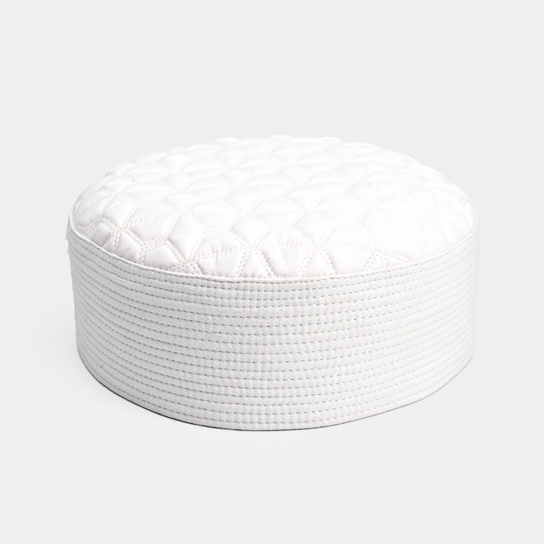 Islamic Boys Poly Viscose Prayer Cap-White