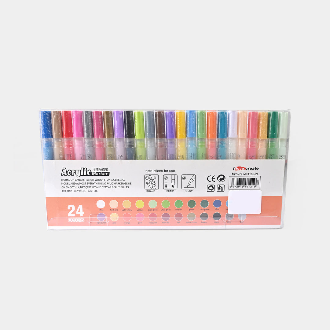 Acrylic Marker Set 24PCs