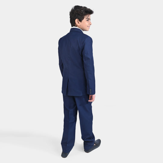 Boys Poly Blend Formal 3-Piece Suit - Classic Lapel - Navy