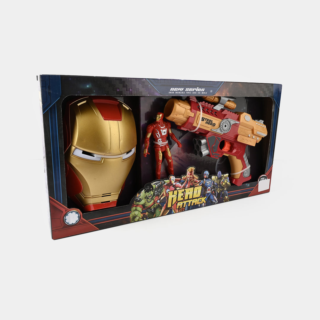 Blaster Target Toy with Hero Character & Mask