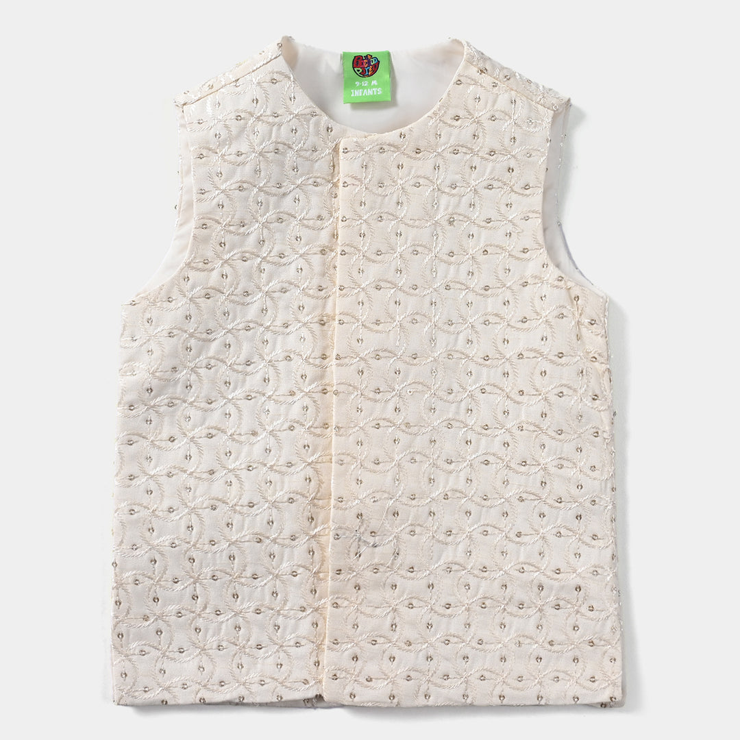 Infant Boys Poly Viscose Waistcoat - Off White