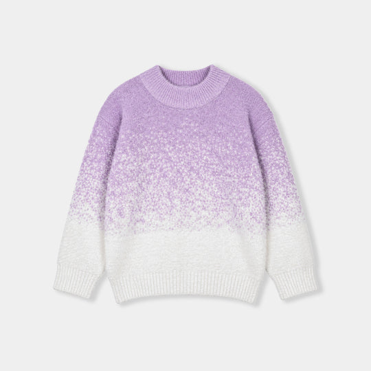 Infant Girls Acrylic Sweater-Snowdrop-Lilac