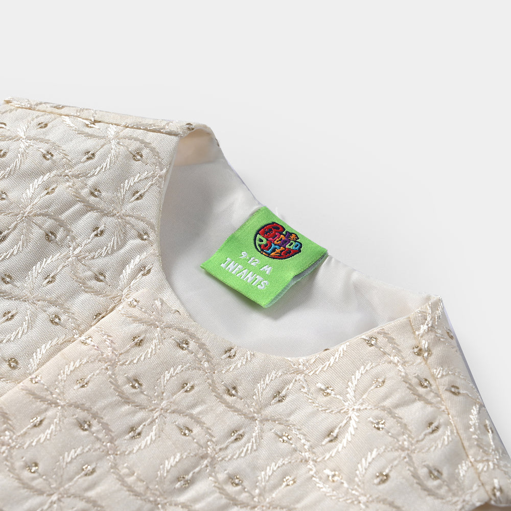 Infant Boys Poly Viscose Waistcoat - Off White