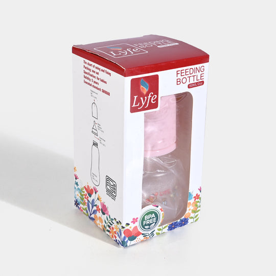 Lyfe Baby Plastic Feeding Bottle 2Oz |60ml |- Pink