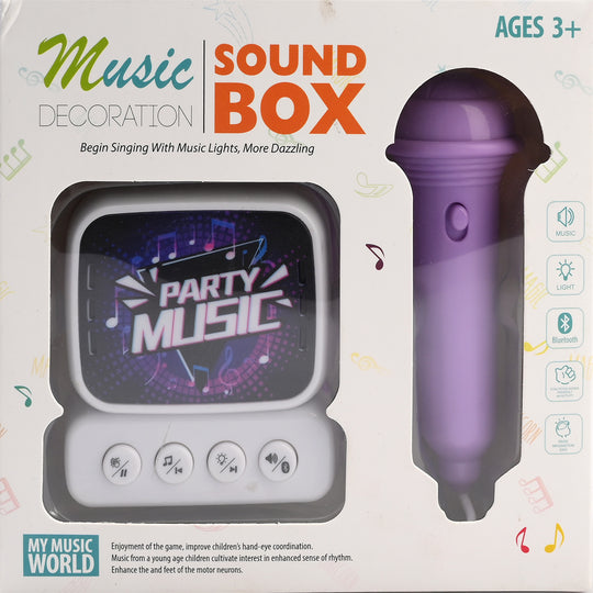 Party Music Sound Box Toy With Mic & LED Lights