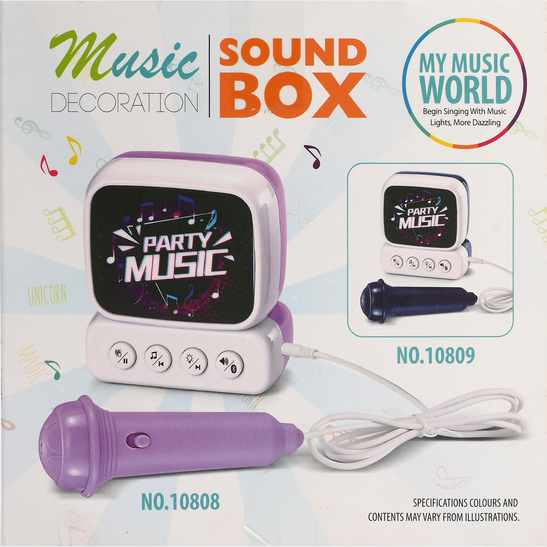 Party Music Sound Box Toy With Mic & LED Lights