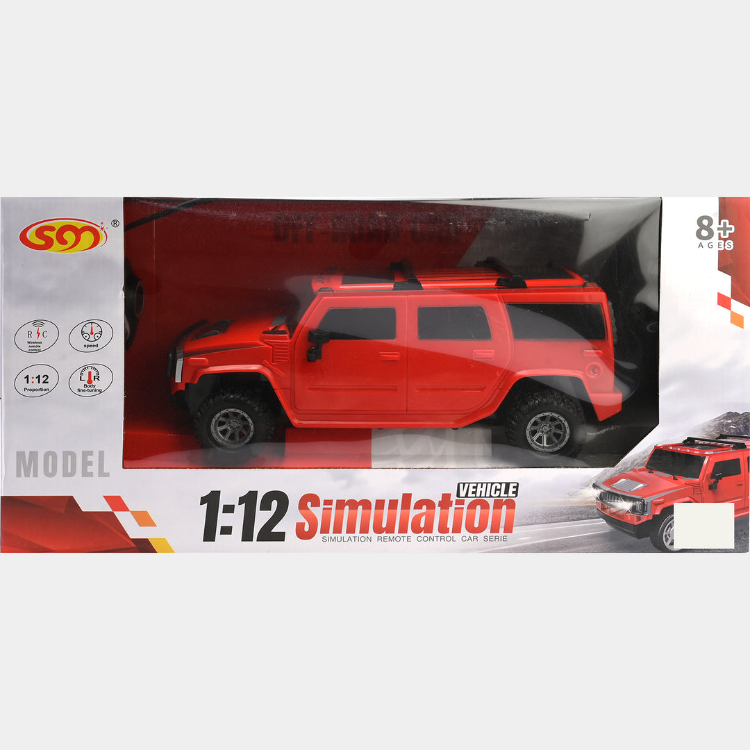 1:12 Scale Red Hummer Remote Control Car For Kids