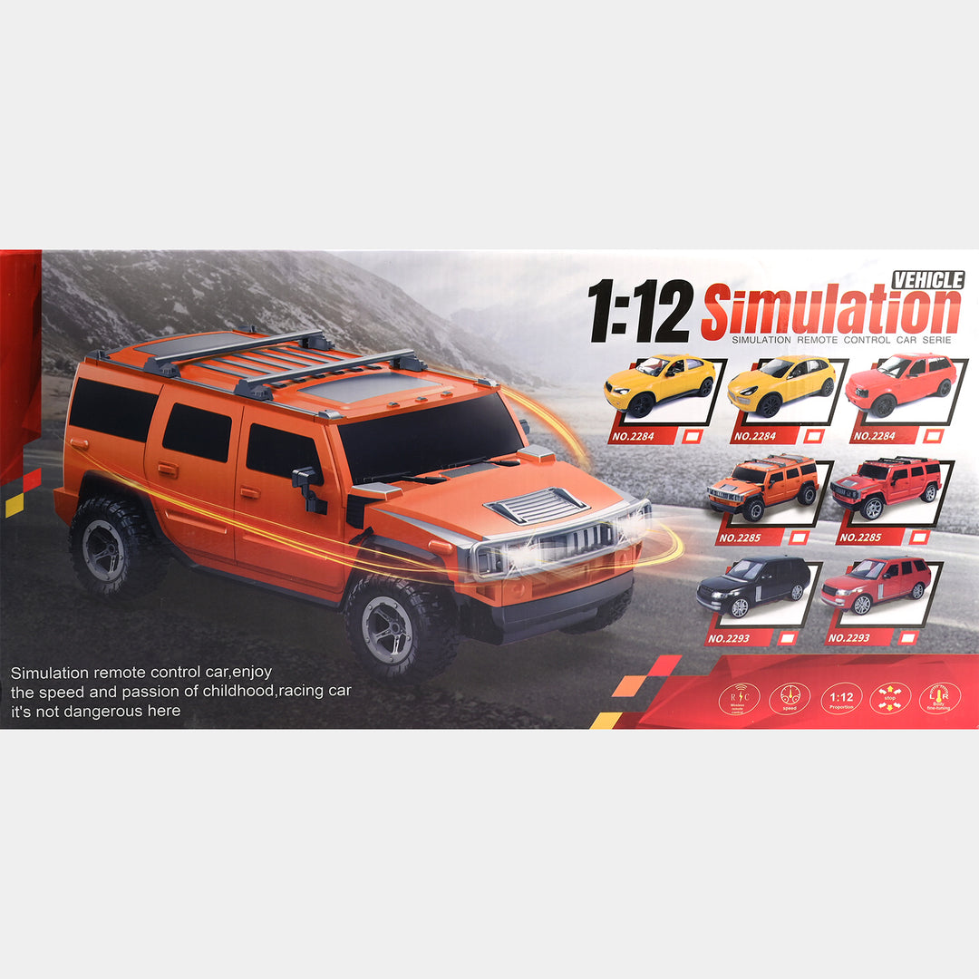 1:12 Scale Red Hummer Remote Control Car For Kids