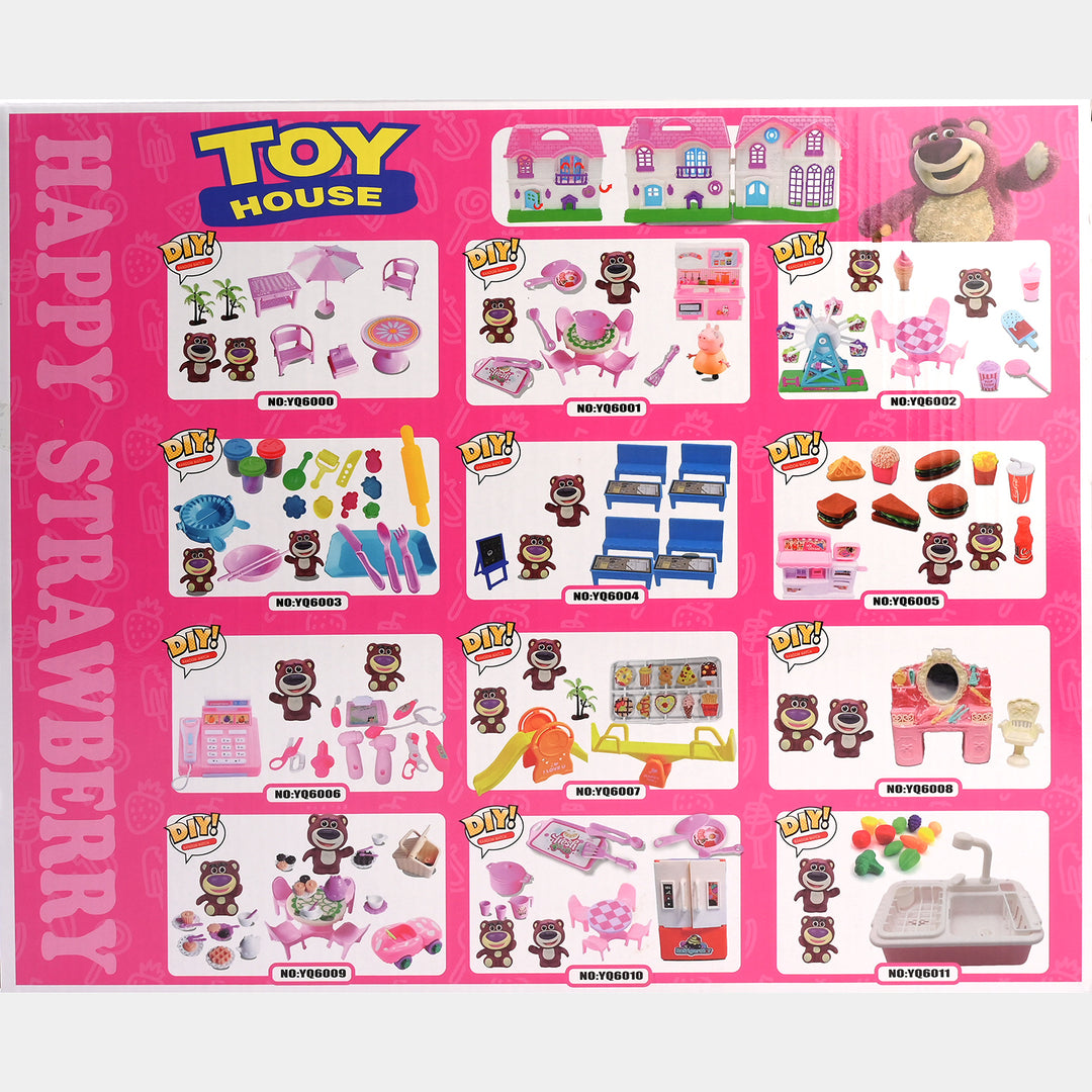 Lots Homes | Strawberry-Themed DIY Toy House Set