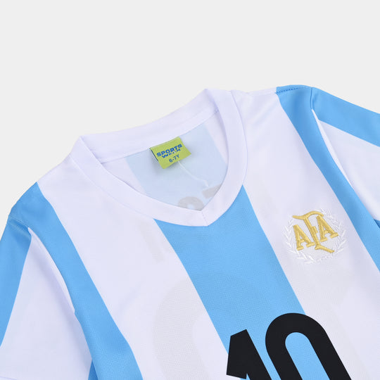 Boys Poly Jersey Suit – Blue White