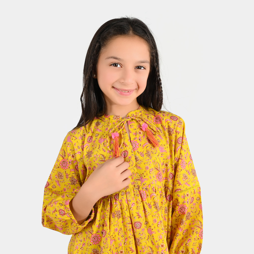 Girls Cotton Printed 2Pcs - Multi