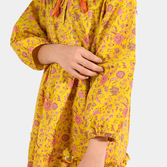 Girls Cotton Printed 2Pcs - Multi