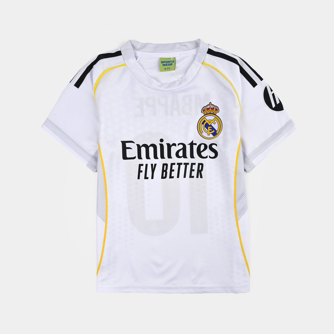 Boys Poly Jersey Suit – White