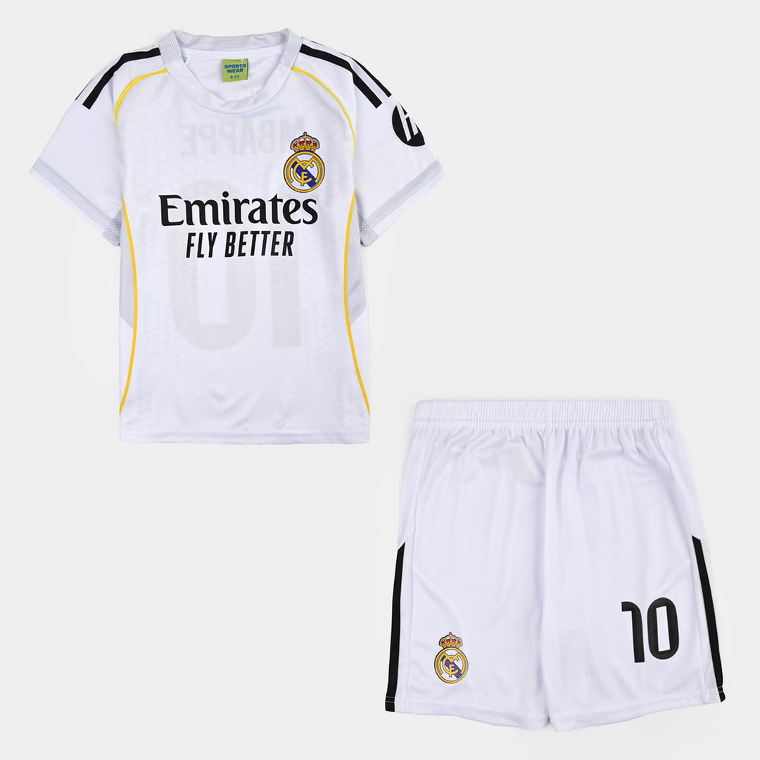 Boys Poly Jersey Suit – White