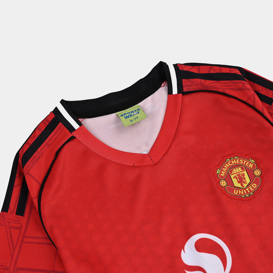 Boys Poly Jersey 2PC Suit-RED