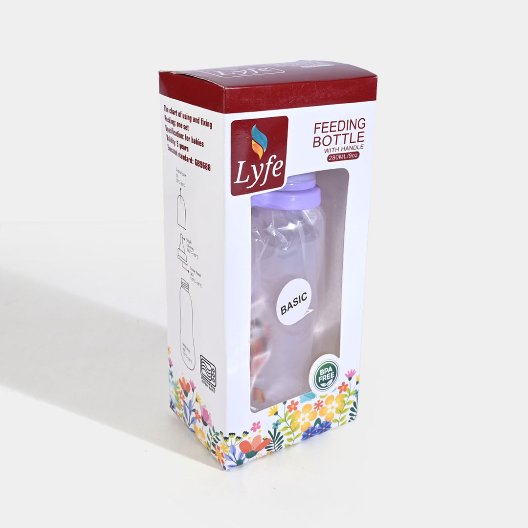 Lyfe Baby Plastic Feeding Bottle 9Oz |280ml |Basic Purple