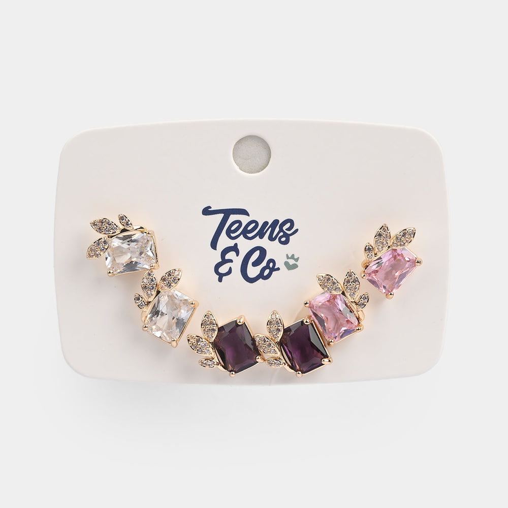 Girls Fancy & Stylish Earrings/Tops - Pack of 3