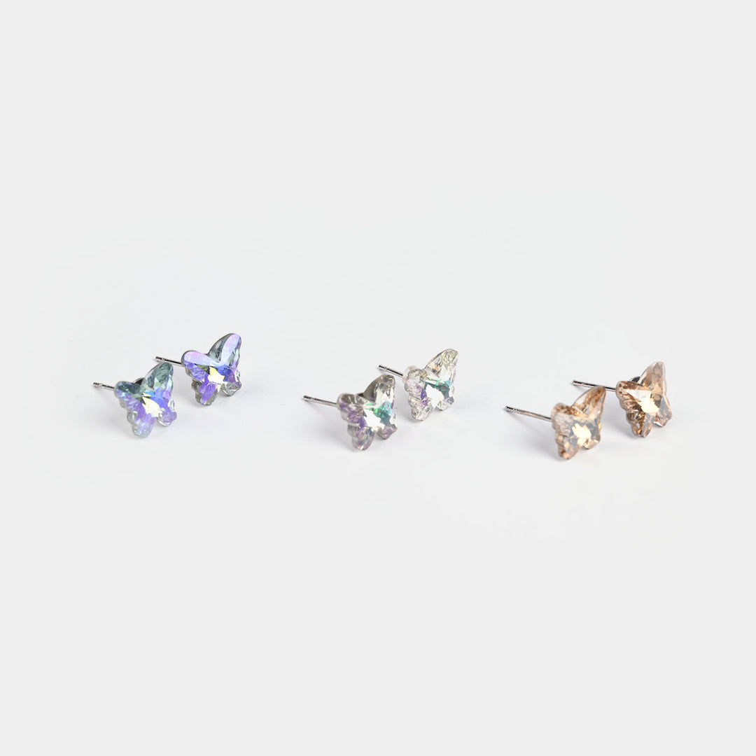 Girls Earrings/Tops Set (Butterfly) - Pack of 3