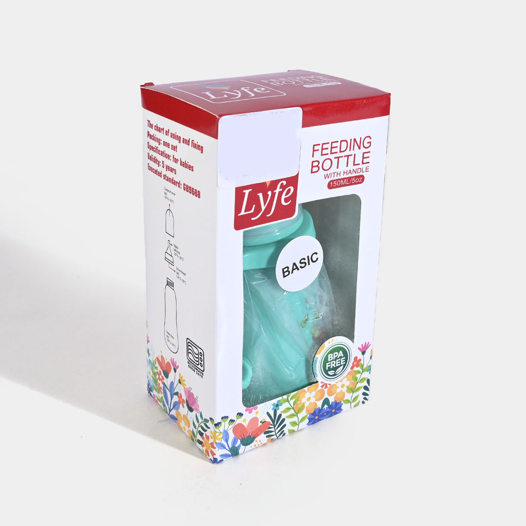 Lyfe Baby Plastic Feeding Bottle 5Oz |150ml | Basic Green