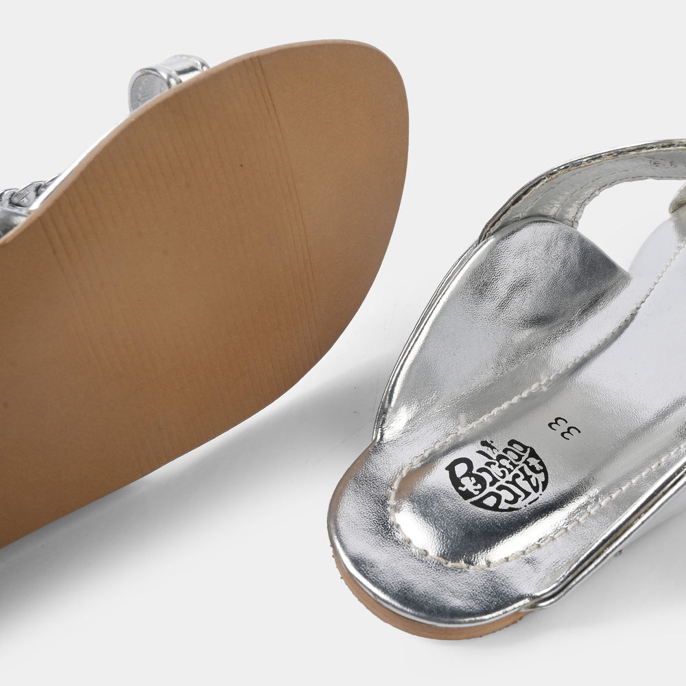 Girls Kolhapuri AS-007-SILVER