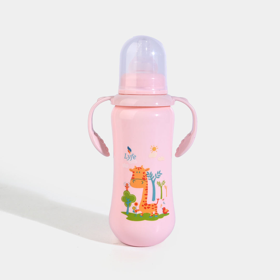 Lyfe Baby Plastic Feeding Bottle 9Oz |280ml |Basic Pink