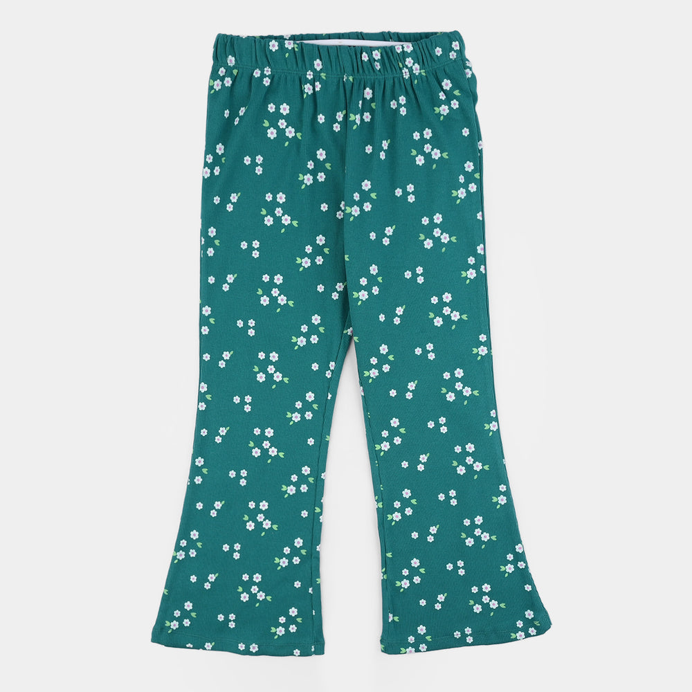 Girls Rib Printed Tight Flower