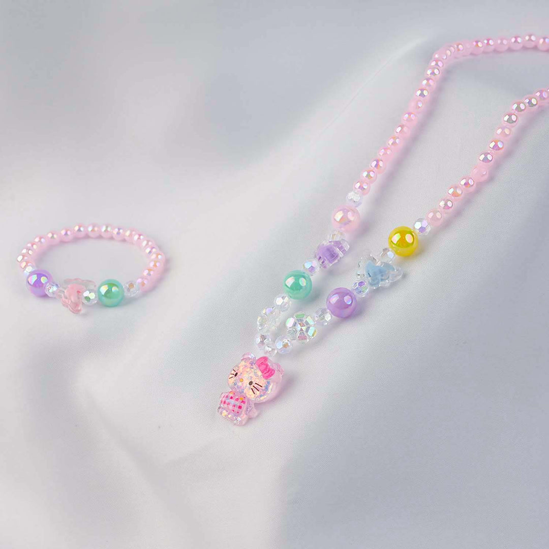 GIRLS CHARM BEADED NECKLACE & BRACELET