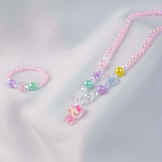GIRLS CHARM BEADED NECKLACE & BRACELET