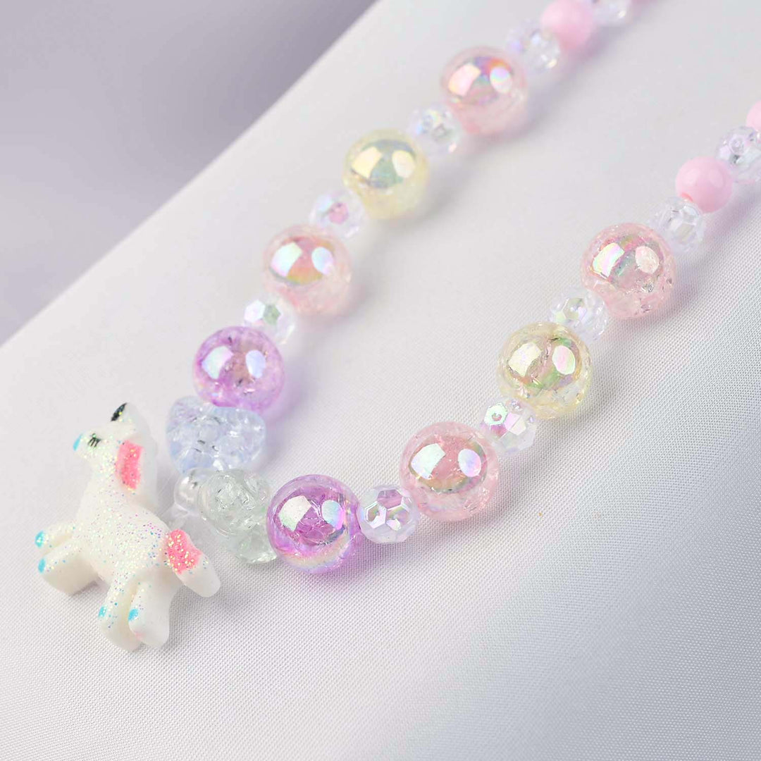 GIRLS CHARM BEADED NECKLACE & BRACELET