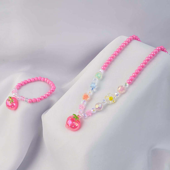 GIRLS CHARM BEADED NECKLACE & BRACELET