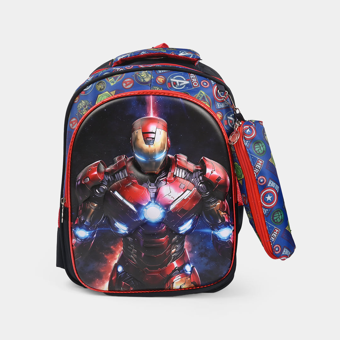 14" 3D Embossed School Backpack | Grade KG to 1