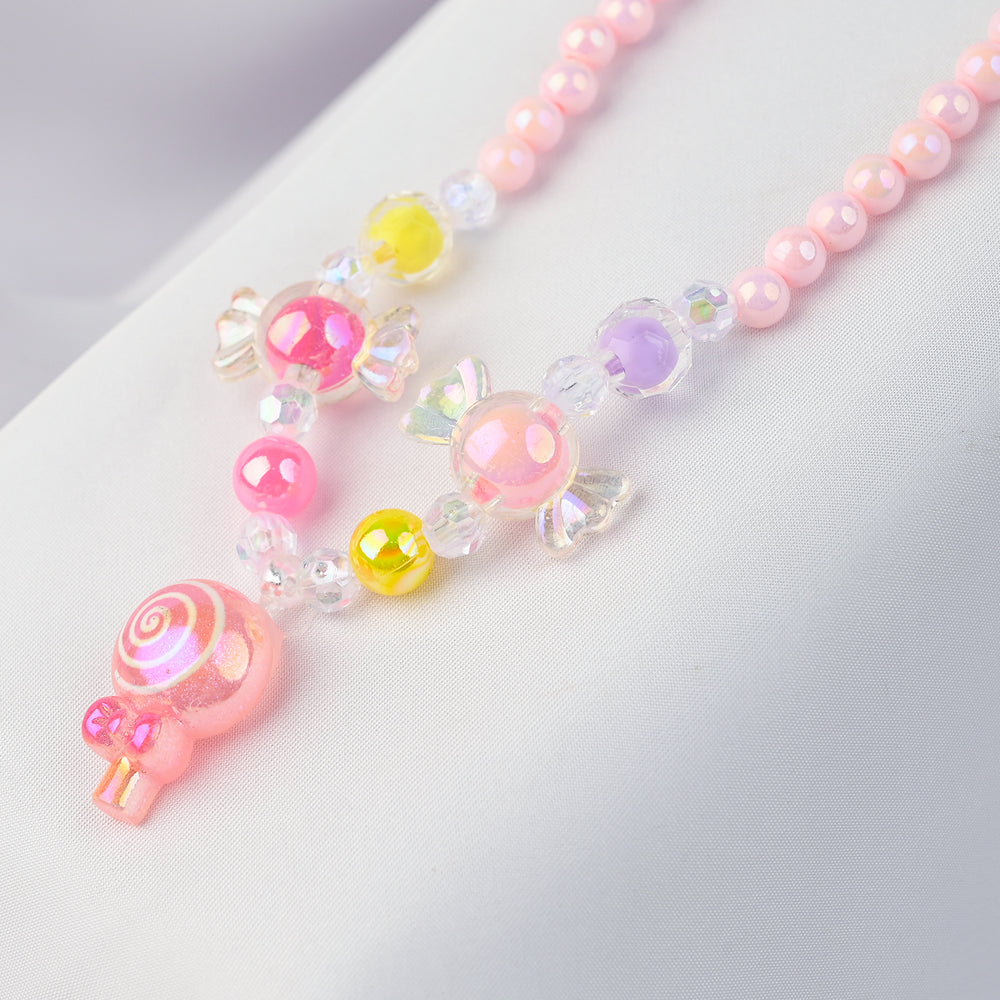 GIRLS CHARM BEADED NECKLACE & BRACELET