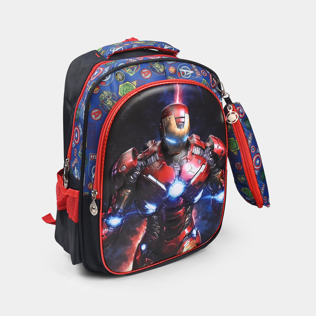 14" 3D Embossed School Backpack | Grade KG to 1