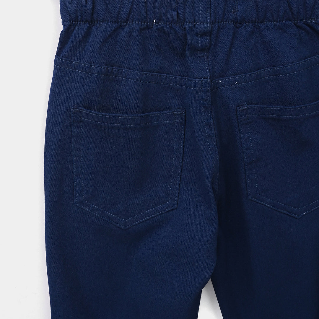 Girls Cotton Twill Jeggings - Navy