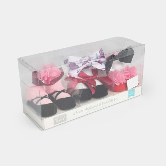 Baby Socks & Headband Pack of 3 Gift Set