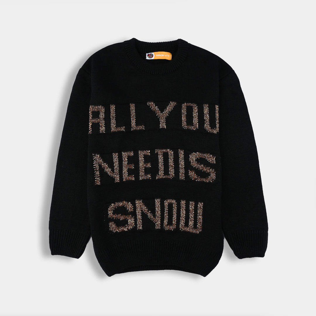 Girls F/S Sweater - Black