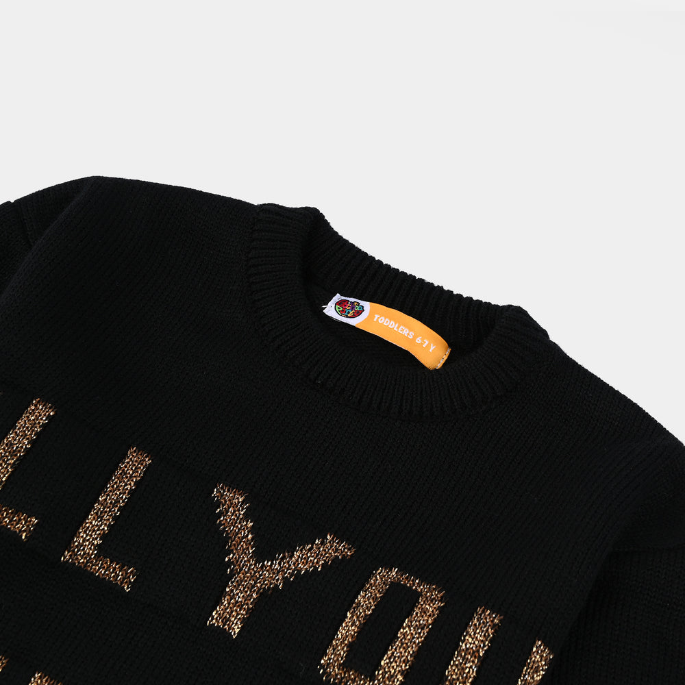Girls F/S Sweater - Black