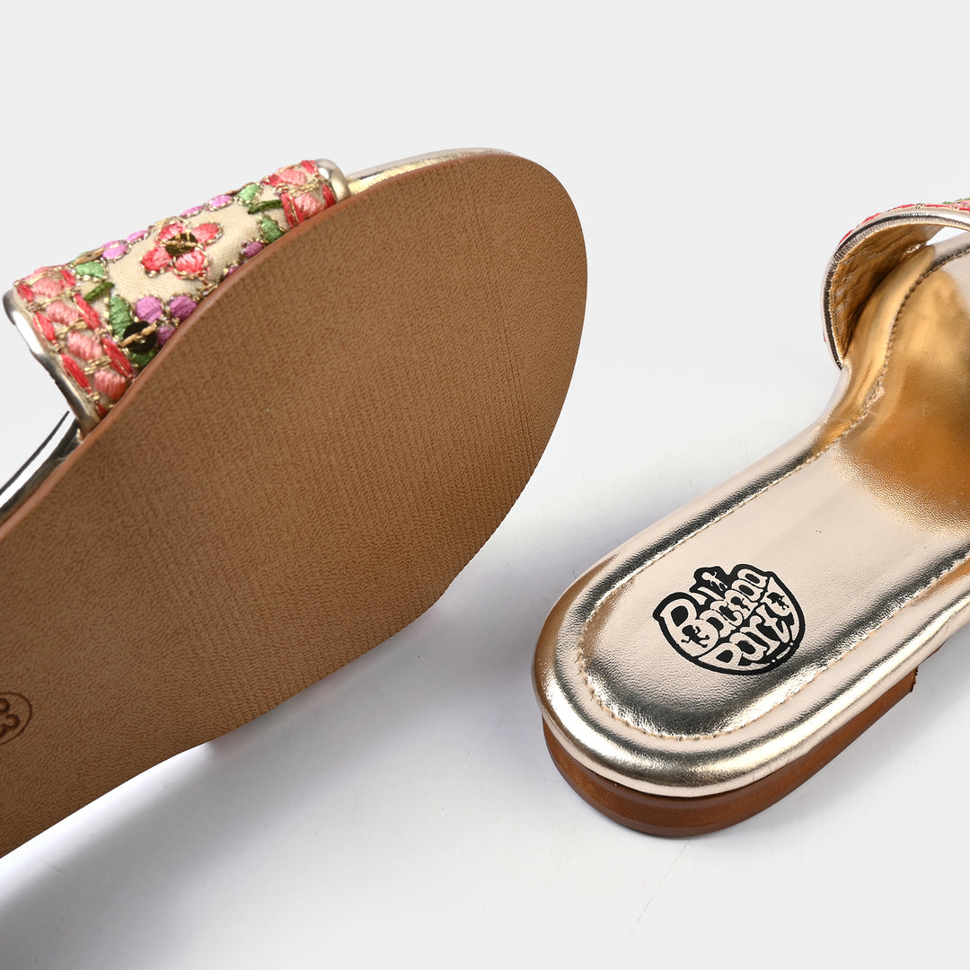 Girls Slipper TA-002-GOLDEN