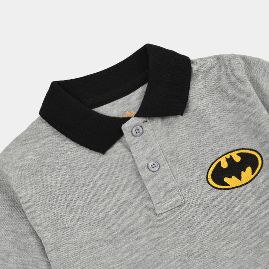 Boys Cotton PK Polo Character-Heater.Grey