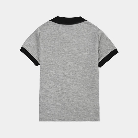 Boys Cotton PK Polo Character-Heater.Grey